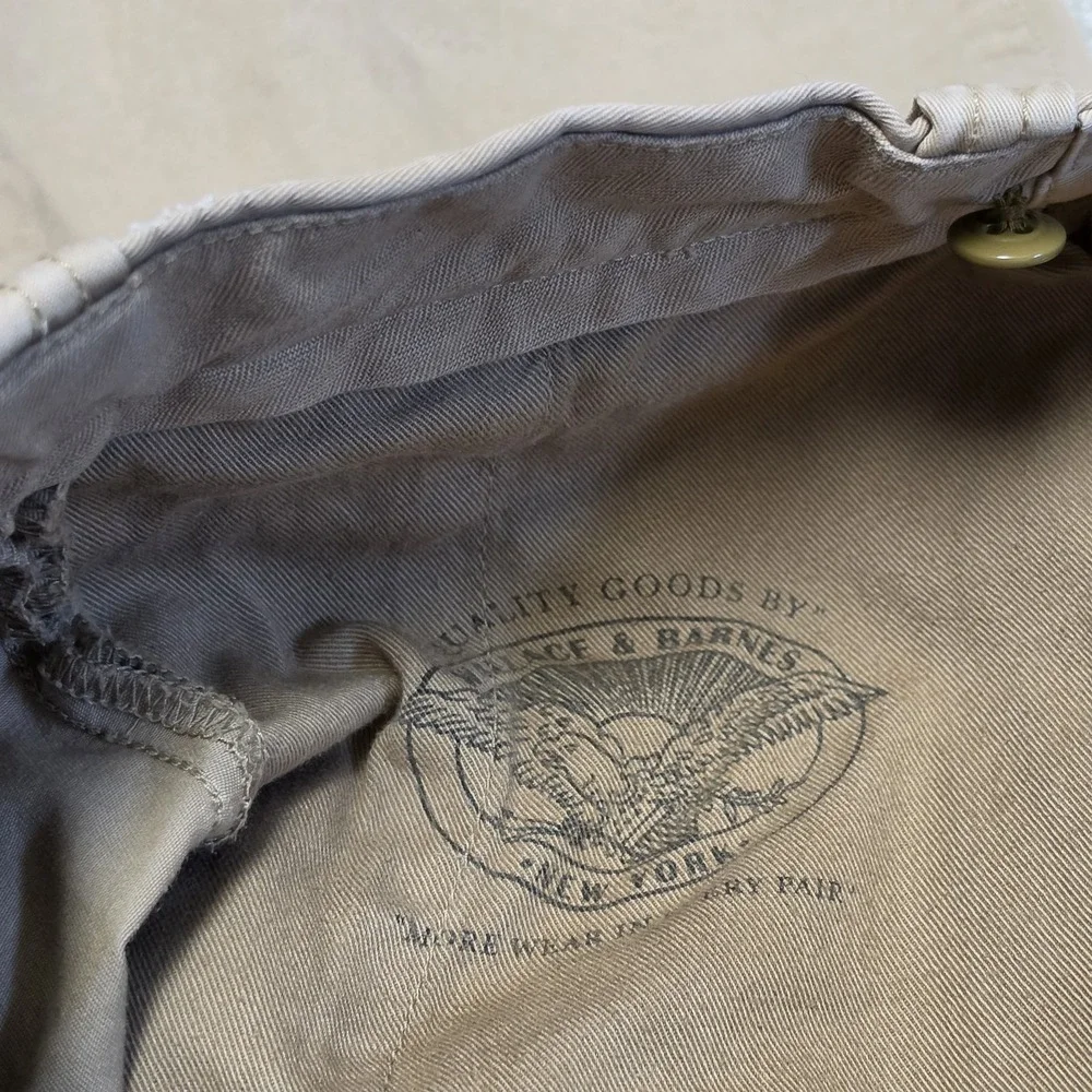 Wallace & Barnes Tessuti Sonriso Chino Trousers Khaki W29 L29 Slim Straight Mens